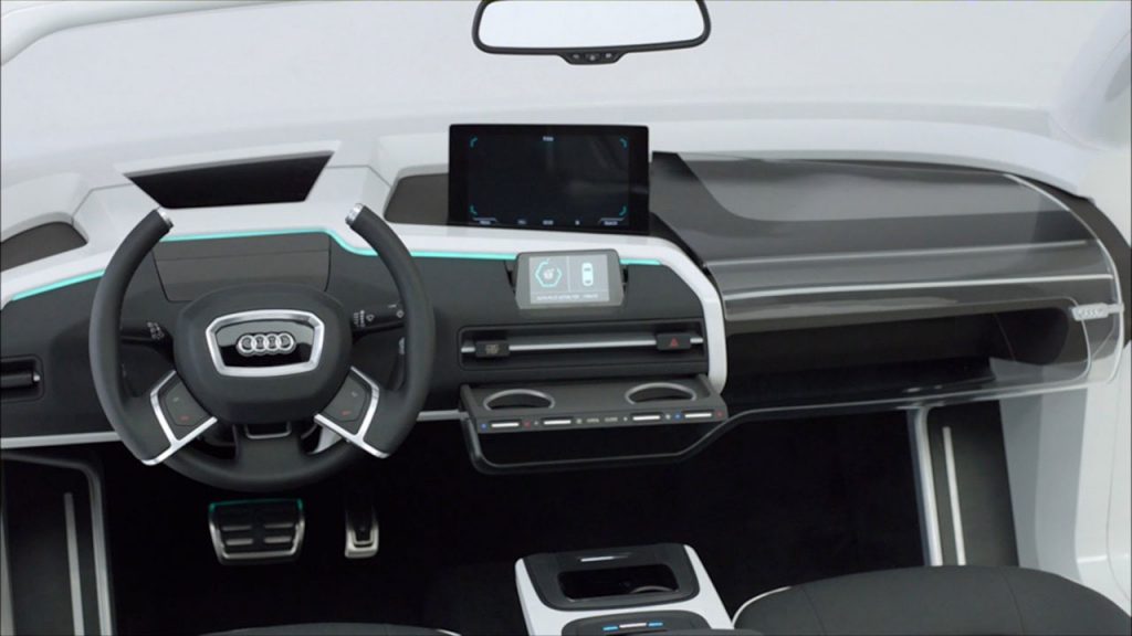 In seiner Konzeptstudie „James 2025“ präsentiert Audi seine Idee vom Cockpit der Zukunft.