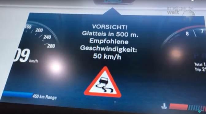 Der Straßenzustands-Service von Bosch informiert Fahrzeug und Fahrer frühzeitig über vorausliegende Wetter- und Straßenbedingungen.