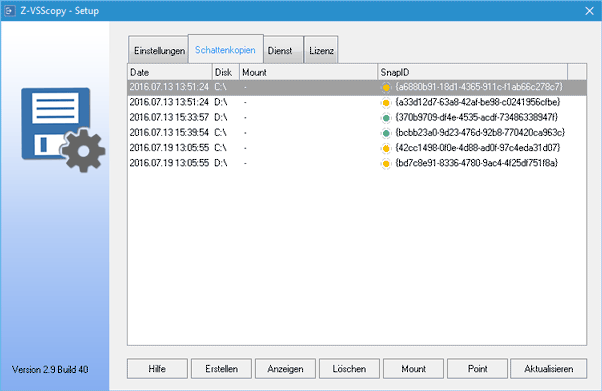 Die systemeigenen Schattenkopien von Windows geben eventuell Zugriff auf wichtige Dateiinhalte.
