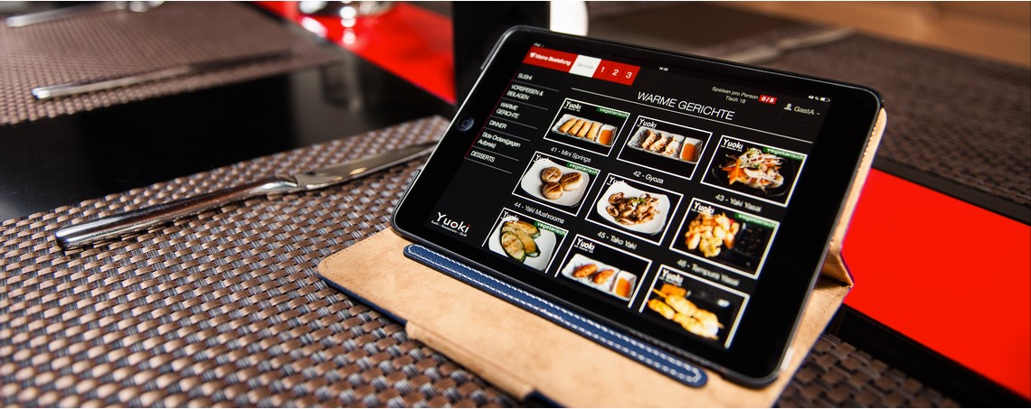 Neues Konzept: Digitale Speisekarten, wie diese hier von Leaf-Systems bringen Wirten eine Menge Vorteile.