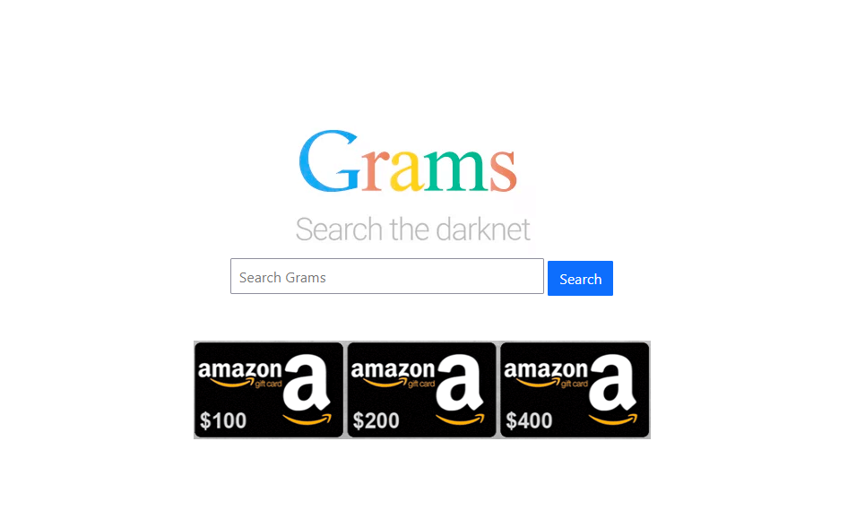 Grams ist eine Suchmaschine im Darknet spezialsiert auf Märkte und Produkt-Lisitngs